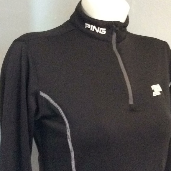 Ping Womens Black Poly 1/4 Zip Athletic Pullover Top Sz L - Picture 5 of 8